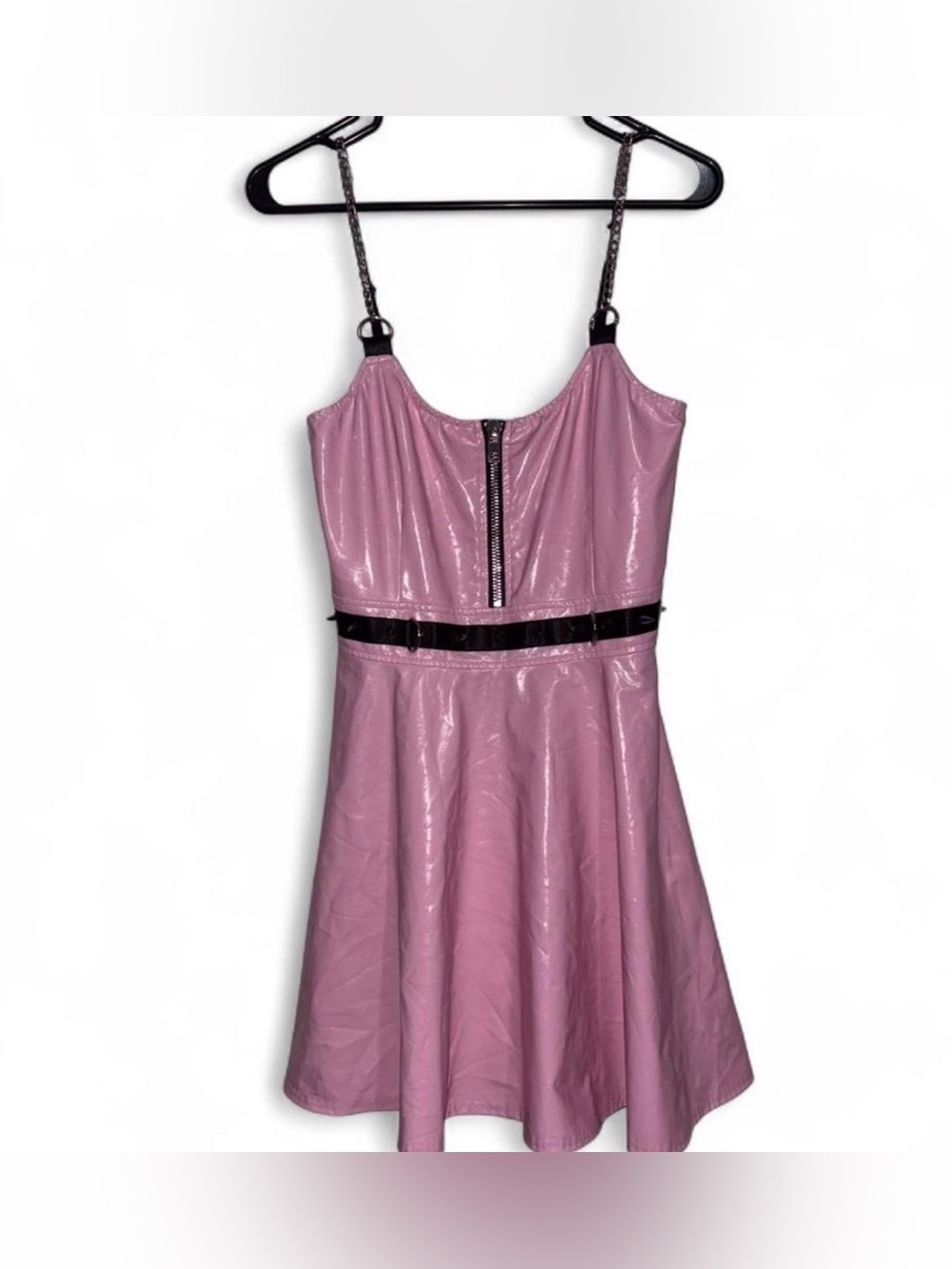 Widow by Dolls Kill Baby Pink Glossy Mini Dress 🎀